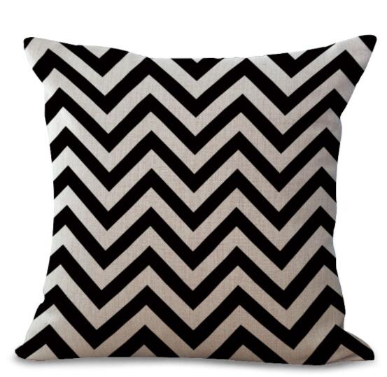 Housse de Coussin en Lin Coton Imprimé Géométrique Coloré - 20 Styles disponibles