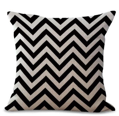 Housse de Coussin en Lin Coton Imprimé Géométrique Coloré - 20 Styles disponibles