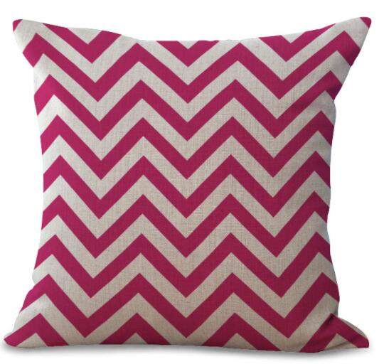 Housse de Coussin en Lin Coton Imprimé Géométrique Coloré - 20 Styles disponibles