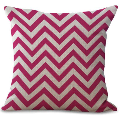 Housse de Coussin en Lin Coton Imprimé Géométrique Coloré - 20 Styles disponibles