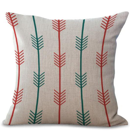 Housse de Coussin en Lin Coton Imprimé Géométrique Coloré - 20 Styles disponibles