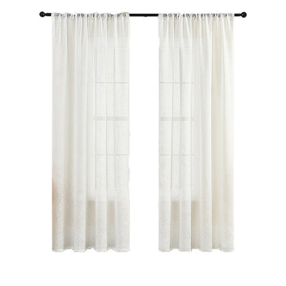 Rideaux Blancs Transparents - Motif  Feuilles