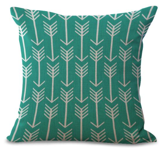 Housse de Coussin en Lin Coton Imprimé Géométrique Coloré - 20 Styles disponibles