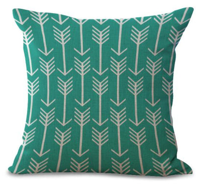Housse de Coussin en Lin Coton Imprimé Géométrique Coloré - 20 Styles disponibles