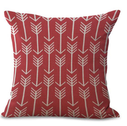 Housse de Coussin en Lin Coton Imprimé Géométrique Coloré - 20 Styles disponibles