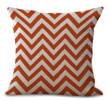 Housse de Coussin en Lin Coton Imprimé Géométrique Coloré - 20 Styles disponibles