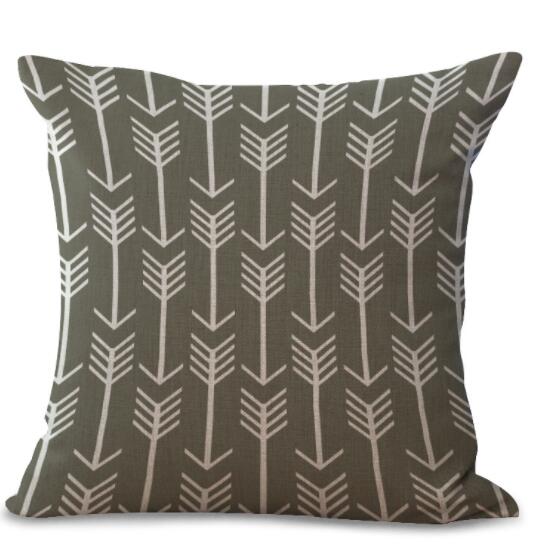 Housse de Coussin en Lin Coton Imprimé Géométrique Coloré - 20 Styles disponibles