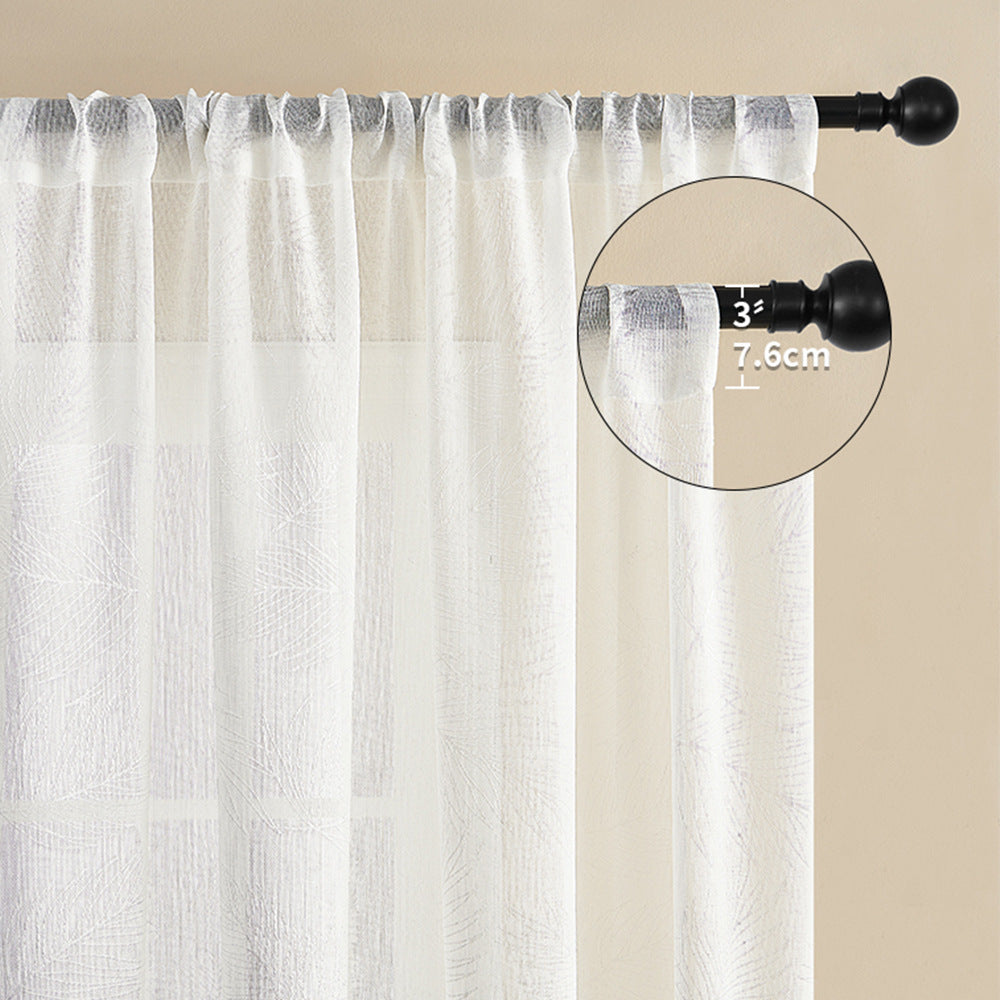 Rideaux Blancs Transparents - Motif  Feuilles
