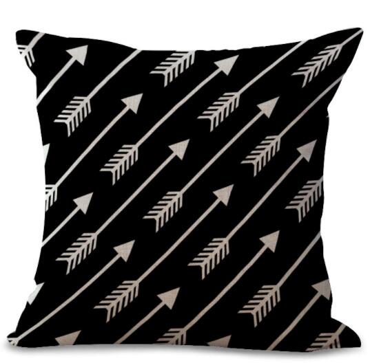 Housse de Coussin en Lin Coton Imprimé Géométrique Coloré - 20 Styles disponibles