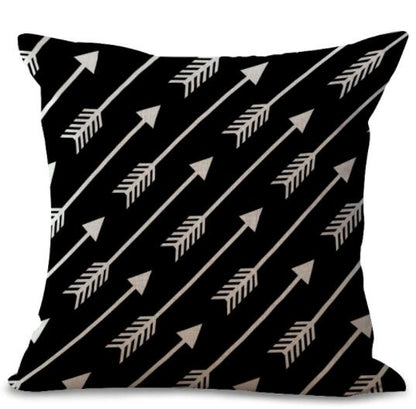Housse de Coussin en Lin Coton Imprimé Géométrique Coloré - 20 Styles disponibles