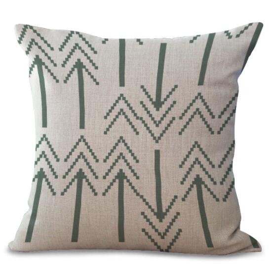 Housse de Coussin en Lin Coton Imprimé Géométrique Coloré - 20 Styles disponibles