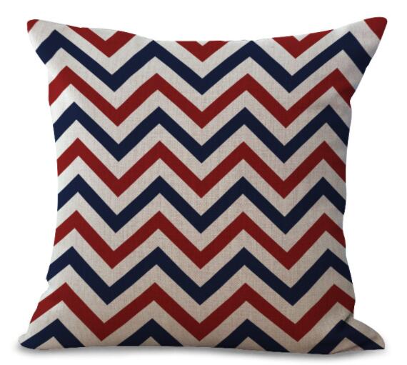 Housse de Coussin en Lin Coton Imprimé Géométrique Coloré - 20 Styles disponibles